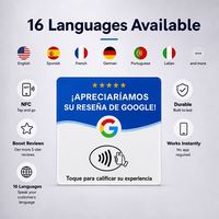 Carte NFC vierge pour avis Google, réinscriptible 100 000 fois, en acrylique personnalisé, pour avis 5 étoiles (version espagnole)