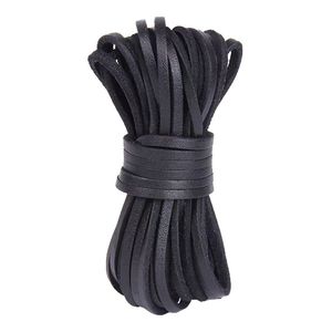 DIY Jewelry Material Handmade Beaded Accessories Cowhide <strong>Strip</strong> 3MM Wide Head Layer Flat <strong>Leather</strong> Rope Bead Caps Bracelet Necklace - Product Image 5