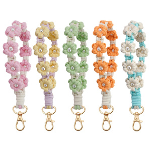 <span class=keywords><strong>Porte</strong></span>-clés en silicone fait main style bohème macramé avec motif panda anime, dragonne, design mignon, durable, écologique, pour femme - Product Image 5