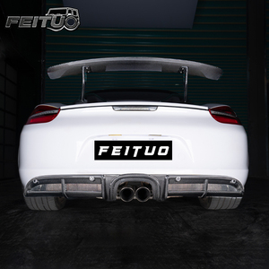 Alerón trasero de fibra de carbono seca de alta calidad, adecuado para <span class=keywords><strong>Boxster</strong></span> Cayman 718 981, modificado al estilo GT4, se adapta perfectamente. - Product Image 3