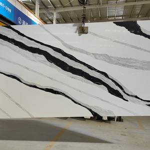 TMZ OEM/ODM - Azulejos Modernos de Cuarzo de Piedra 5008, Color Blanco Panda, para Escaleras, Pisos, Encimeras, Serie Calacatta, Diseño 3D para el Hogar y Villas - Product Image 2