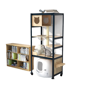 Estantes montados en la pared multifunción modernos elegantes con pista <span class=keywords><strong>de</strong></span> escalada <span class=keywords><strong>de</strong></span> sisal Casas <span class=keywords><strong>de</strong></span> madera <span class=keywords><strong>para</strong></span> mascotas respetuosas con el medio ambiente - Product Image 4