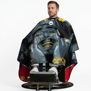 Cape de barbier personnalisée en PVC imprimé, imperméable, légère et confortable pour salon de coiffure, coupe de cheveux, usage professionnel - Product Image 6