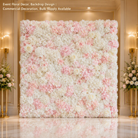 Panneau de fleurs artificielles en soie de roses mélangées en gros pour décoration murale de fond de mariage, événementiel et ornement floral