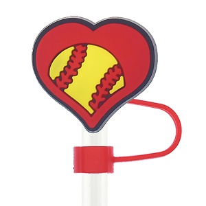 Capuchon de paille décoratif réutilisable souple de haute qualité de 10 mm pour la série de sports de balle, embout de paille en plastique - Product Image 6