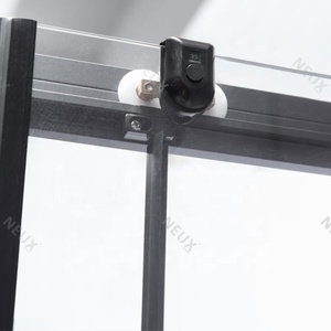 Moderno Box <span class=keywords><strong>Doccia</strong></span> Angolare con <span class=keywords><strong>Cabina</strong></span> e Porta Scorrevole con Telaio in Alluminio Nero - Product Image 5