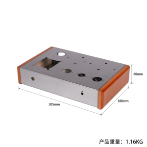 Châssis en acier inoxydable pour amplificateur à tubes 6P3P <span class=keywords><strong>DIY</strong></span> 6V6 avec panneau latéral en bois - Product Image 4