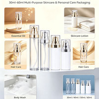 Bouteille de pompe de lotion d'huile essentielle épaisse en plastique blanc clair de haute qualité pour animaux de compagnie 30ml 40ml 50ml 60ml bouteille en PET de brouillard de pulvérisation givré