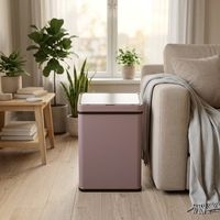 Poubelle intelligente à capteur sanitaire en acier inoxydable rectangulaire pour la maison, la cuisine et le bureau, capacité de 13 gallons