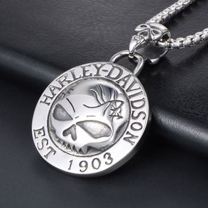 Collier en acier inoxydable avec pendentif crâne Harley-Davidson, bijoux pour homme, cadeau, style 1903 - Product Image 3
