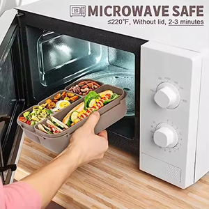 2 Compartment Children Bento Reusable Heatable Leak Proof Freshness Preservation Food Storage Folding Kids <b>Lunch</b> <b>Boxes</b> - Product Image 5