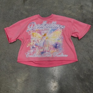เสื้อยืดสตรีทแวร์ทรงครอปโอเวอร์ไซส์ ผ้าถักคุณภาพสูง ลุควินเทจ ดีไซน์เรียบง่าย ซิปถอดได้ ผ้าสองชั้น ยาว - Product Image 2