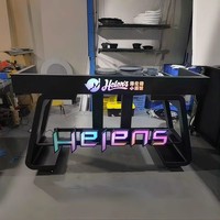 Nouveauté, bar commercial, discothèque, affichage 3D, stand de DJ, comptoir, logo personnalisé, éclairage à cadre métallique, support LED, meubles de table