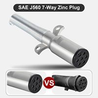 Set Soket Konektor Trailer 7-Way 7-Pin Heavy Duty dengan Pelindung Kabel, Bahan Zinc Die-Cast untuk Truk Semi dan Traktor Trailer