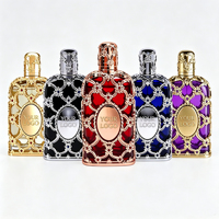 Parfum personnalisé pour hommes et femmes arabes, vente chaude Dubaï Moyen-Orient Vietnam, flacon en cristal rouge dégradé, étiquette privée OEM ODM personnalisée