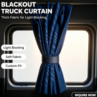 Rideau occultant pour camion, rayé bleu, en tissu polyester épais, occultant la lumière, sur mesure, pour cabine Scania, facile à installer