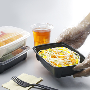 Hộp cơm trưa nhựa hình vuông dùng một lần, có thể dùng lò vi sóng, kèm nắp, dùng để bảo quản thực phẩm và mang đi, đóng gói trong thùng carton - Xuất xưởng trực tiếp - Product Image 4