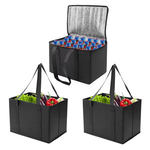 Durable no tejido impreso reutilizable comida Picnic Cooler Bag aislado térmico compras plegable <span class=keywords><strong>playa</strong></span> Cooler Bag - Product Image 2