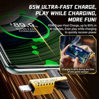 Câble de charge rapide 4-en-1 en nylon tressé 65W avec conducteur en cuivre pur, connecteurs Micro USB et USB 2.0 pour voiture et écouteurs, longueur 1m