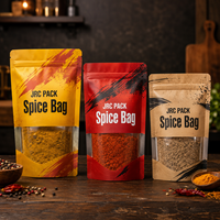 Sacs d'emballage alimentaire personnalisés en gros avec logo, de haute qualité, thermoscellables, en plastique et aluminium, pour poudres sèches et épices