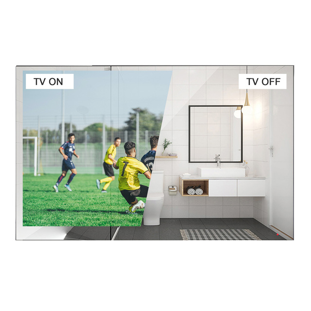 Soulaca 22 Inch Silver/Gray Mirror Panel Full HD Screen Bathroom Waterproof Remote Smart TV with WiFi