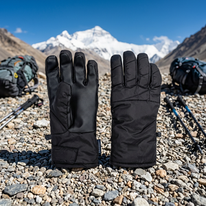 Men's and Women's Black Waterproof Winter <b>Gloves</b> Anti-Slip Outdoor Sports Safety Gear for Skiing and Snowboarding <b>Warm</b> Heated - Product Image 1