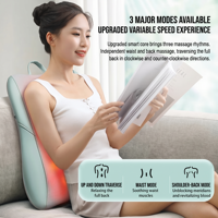 Masseur électrique pour le corps, le cou et le dos avec chaleur, coussin de massage 3D à pétrissage, contrôle de la minuterie pour soulager la douleur sciatique