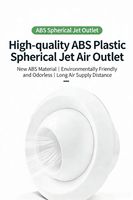 Buse d'air sphérique ABS, diffuseur à jet réglable, sortie d'air de ventilation HVAC 75 mm