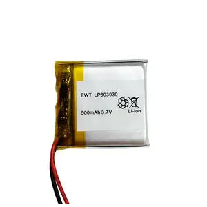 China Lieferant Lithium-Polymer-Lipo 500mAh Batterie LP303060 902030 902530 3,7 V 500mAh LP603030 Li-Ionen-Polymer-Batterie pack