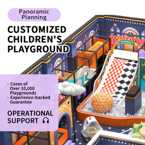 Parque Infantil Interior con Temática de Carnaval Retro, con Piscina de Pelotas, Tobogán y Área de Escalada para Niños, Centro de Entretenimiento - Product Image 4