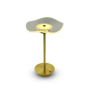 アートデザインアクリルロータスリーフLEDランプタッチコントロール調光可能なナイトライトベッドルーム装飾テーブルランプ