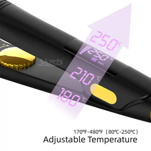 Plancha profesional de pelo de queratina para salón de titanio nano, plancha plana con etiqueta privada lcd - Product Image 4