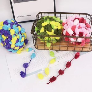 Fil à pompons chenille coloré et volumineux pour crochet, idéal pour les kits d'artisanat en feutre pour enfants, fil à tricoter à la main aux couleurs arc-en-ciel, très populaire - Product Image 1