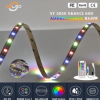 Tira de LED RGBW SK6812 al por Mayor, 5V 60LEDs/M, Direccionable, IP65 IP67, Resistente al Agua, Iluminación Navideña para Exteriores, CE RoHS OEM