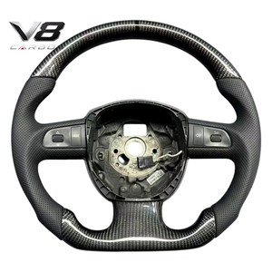 Volant en fibre de carbone véritable V8carbon pour A5 <span class=keywords><strong>S5</strong></span> RS5 B8, accessoires de voiture, pièces automobiles modifiées, style sport racing, personnalisé - Product Image 2