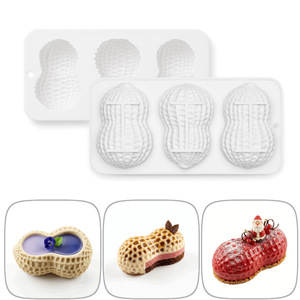 Peanut Shape <b>Silicone</b> Chocolate Mold 3-Piece Set Flexible Non-Toxic Baking <b>Tool</b> for Pastries - Product Image 5