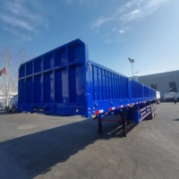 Semi-remorque à ridelles rabattables 3/4 essieux 40 tonnes avec parois latérales fermées pour transport de marchandises