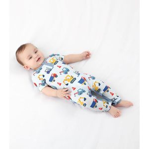 Mameluco de Manga Corta para Bebé Niño, Mono de una Pieza con Botones, Ropa de Dormir de Tela de Bambú Viscosa, Primavera Verano Unisex - Product Image 5