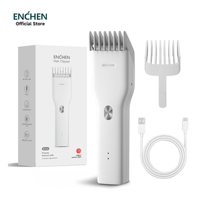 Tondeuse à cheveux professionnelle pour hommes ENCHE, alimentée par USB, sans fil, étanche, longueurs réglables, fonctionnement en anglais, usage extérieur et domestique - Product Image 1