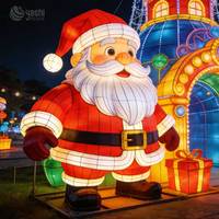 Komplettlösung für Festivallaternen: Santa Claus Haus-Lichtinstallation für Besucher, Feiertagsattraktionen, Festivallaternen