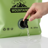 Conteneur d'eau pliable et durable pour le camping, 0-60 ° Résistance à la température C, poignée facile à transporter