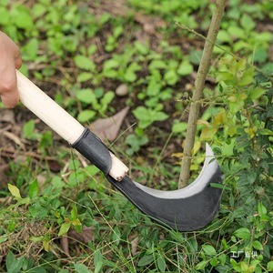 Xiaojunxia Hand Forged Sickle 17cm Blade 98cm Handle Agricultural Woodcutter Outdoor Grass <b>Cutter</b> Mowing Knife Trail Clearing - Product Image 4