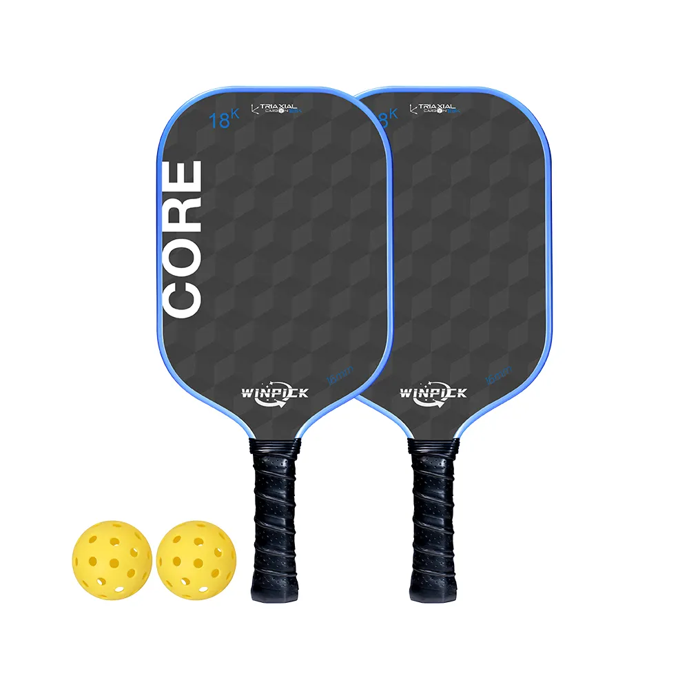 China Pickleball Paddle Set Koolstofvezel Rand Guard Grafiet Samenstelling Augurk Bal 2 Peddels Met 4 Ball