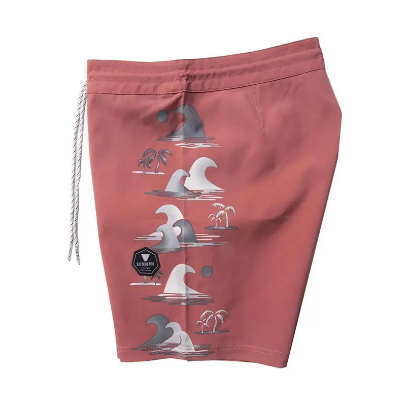 Wholesale Trunk Tight Elastic High Waist Stripe Summer Mens Swim Shorts Set Male Swimwear Beach Trousers With Pocket