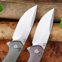 GT-T0072-2 Neues Klappmesser aus Titanlegierung mit Oxidationsgriff, VG-10 Stahl und Keramikkugellager