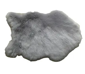 Wholesale Grey Color Faux Fox Fur Throw Rug