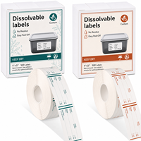Étiquettes personnalisées imprimées pour bacs et plateaux de boulangerie, autocollants de boulangerie hydrosolubles en rouleau, 2x1 pouce, 1x2 pouce, fabricant