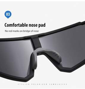 Lunettes de soleil de cyclisme professionnelles en gros – 11 couleurs, verres polarisés UV400 Cat.3 avec protections latérales coupe-vent pour la course, la pêche et la conduite - Product Image 5