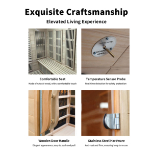 Sauna Domestica YEETE, Cabina a Vapore Secco per Salone di Bellezza, in Legno di Hemlock, Temperatura Costante, Cabina a Infrarossi Lontani in Grafene, Box Sudorazione Intelligente - Product Image 3