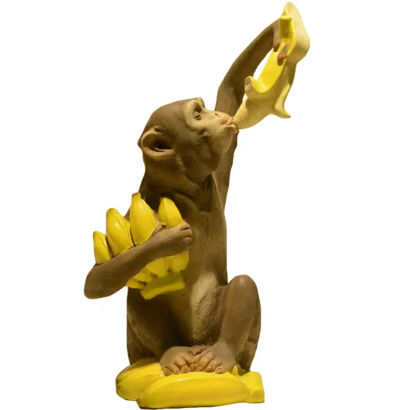 Z12628A Decor Scimmia Sono Mangiare Banane Resina Animale Scimmia Scultura Figurine Statua